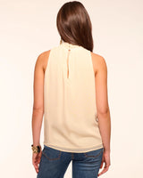 Christine Silk Chiffon High Neck Sleeveless Top