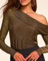Carrie Sparkle Knit Off-The-Shoulder Top