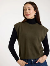 TABBY CASHMERE TANK KHAKI