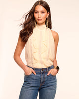 Christine Silk Chiffon High Neck Sleeveless Top