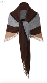 Stripe Fringe Triangle Shawl