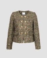 Military-style multicoloured tweed jacket