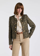 Military-style multicoloured tweed jacket
