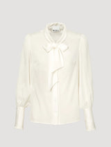 Silk pussy bow shirt