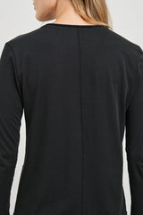 Long Sleeve Crew Neck T-Shirt - Black