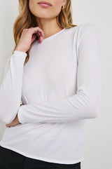 Long Sleeve Crew Neck T-Shirt - White