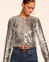 Sapphire Sequin Fringe Jacket