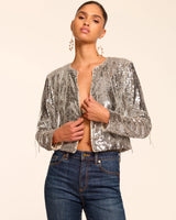 Sapphire Sequin Fringe Jacket