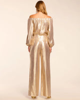 Izzy Silk Lamé Wide Leg Pant