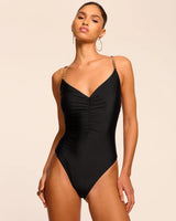 Monique Embellished Ruched One Piece Swimsuit