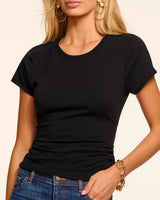 Kate Knit Short Sleeve Ruched Tee