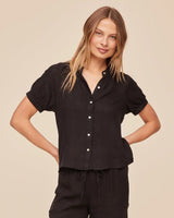 Short Sleeve Raglan Shirt - Black
