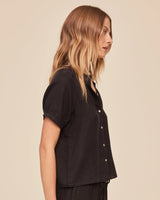 Short Sleeve Raglan Shirt - Black