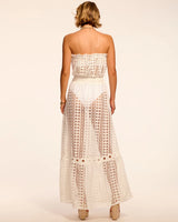 Henrietta Cotton Embroidered Strapless Coverup Dress white
