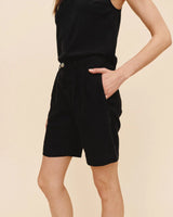 Pleated Bermuda - Black