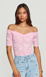 KOVI LACE OFF SHOULDER TOP