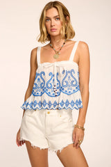 Leighton Embroidered Coverup Tank Top