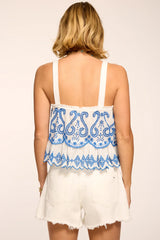 Leighton Embroidered Coverup Tank Top