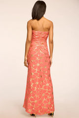 Goldie Jacquard Strapless Gown
