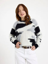 Brushed cashmere camo jumper