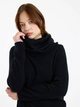 HANNAH HOODED CASHMERE COWL NECK JUMPER