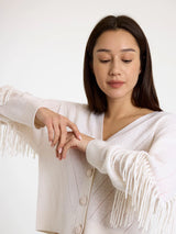 ASHLEY CASHMERE FRINGE CARDIGAN