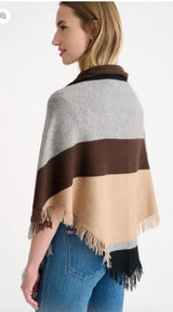 Stripe Fringe Triangle Shawl