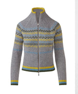 Fairisle Zip Mock Cardigan