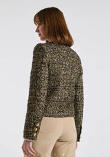 Military-style multicoloured tweed jacket