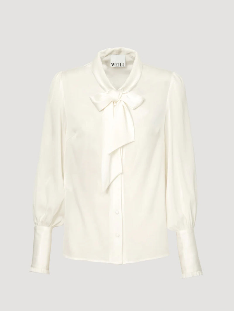 Silk pussy bow shirt