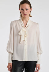 Silk pussy bow shirt