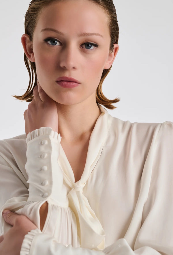 Silk pussy bow shirt