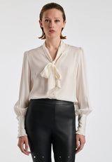 Silk pussy bow shirt