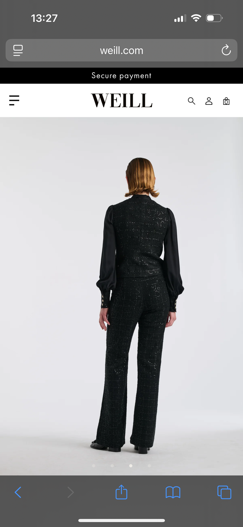 Tweed trousers Black