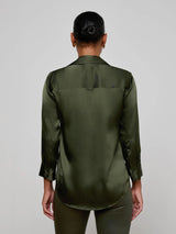 Dani silk blouse olive
