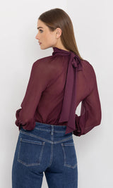 NOOR CRYSTAL BLOUSE CABERNET
