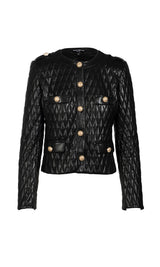 BREVEL QUILTED VEGAN LEATHER JACKET
