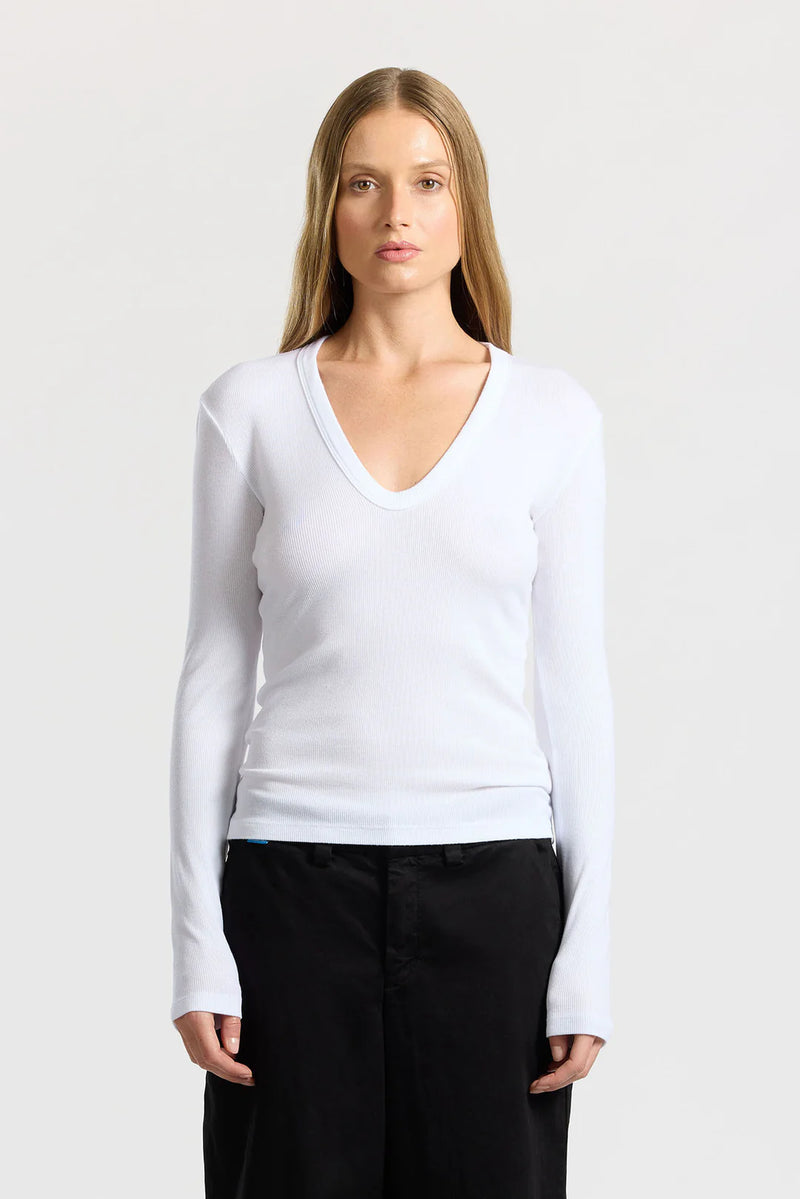 VERONA U-NECK SHIRT WHITE