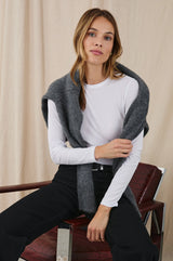 Long Sleeve Crew Neck T-Shirt - White