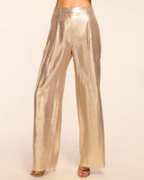Izzy Silk Lamé Wide Leg Pant
