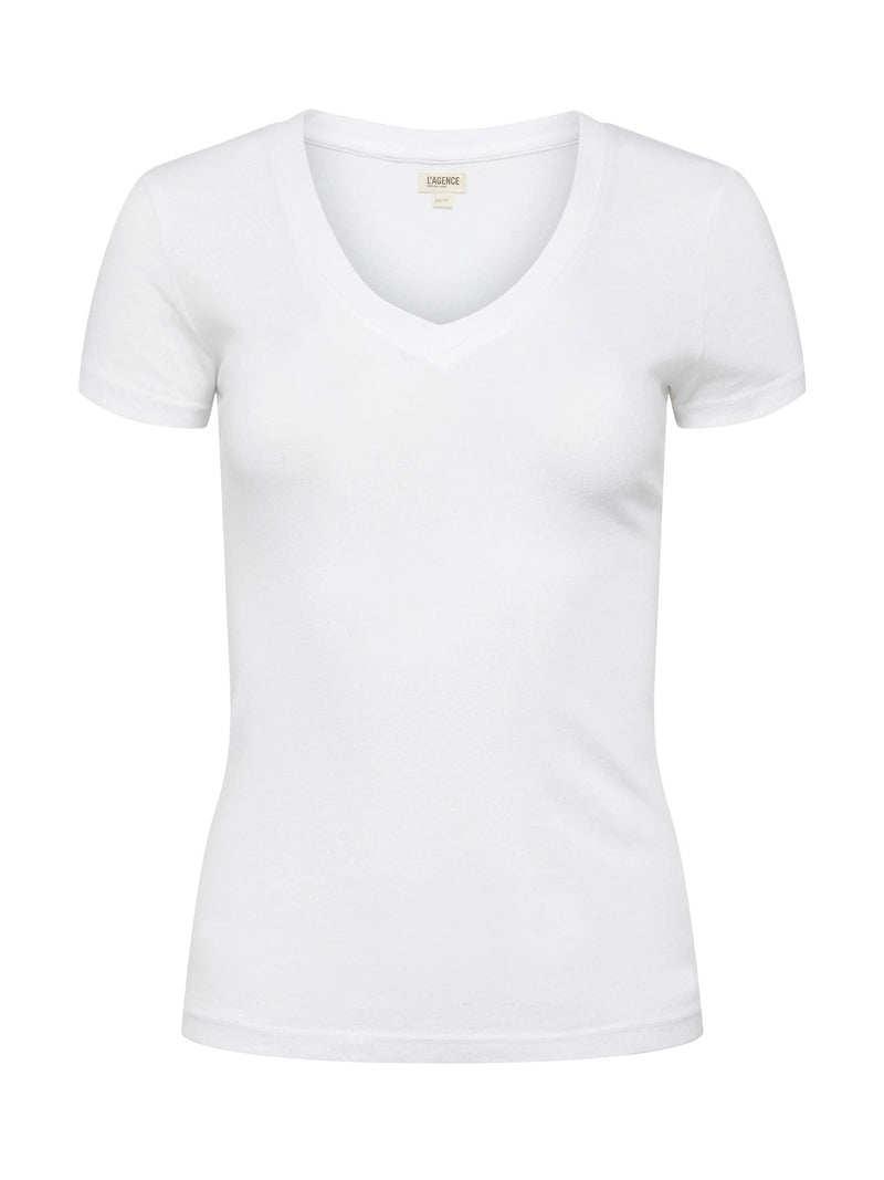 Becca V Neck Tee White