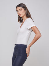 Becca V Neck Tee White