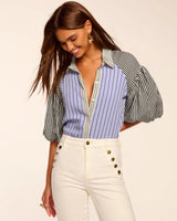 Flor Button Down Short Sleeve Top