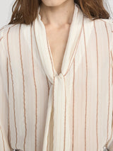 The Striped Silk Tie Blouse