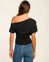 Stella Knit Off-The-Shoulder Tee Noir