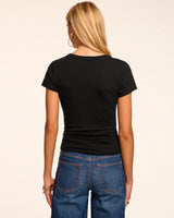 Kate Knit Short Sleeve Ruched Tee