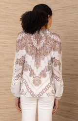 Elouise Silk Coton Top ivory