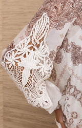 Elouise Silk Coton Top ivory