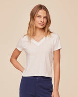 V Neck Tee - White