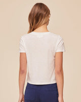 V Neck Tee - White